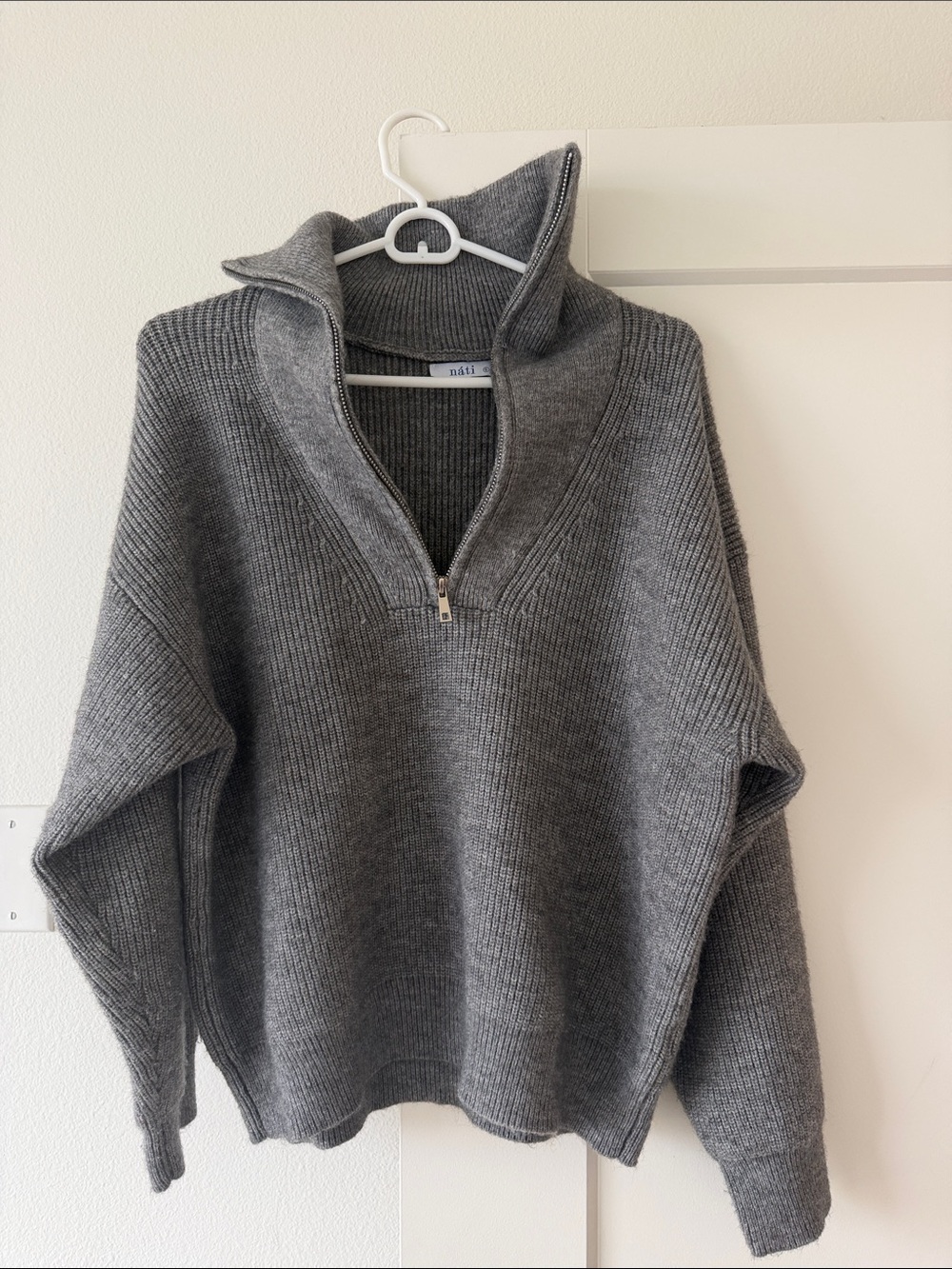 Cozy Gray Half-Zip Knit Sweater